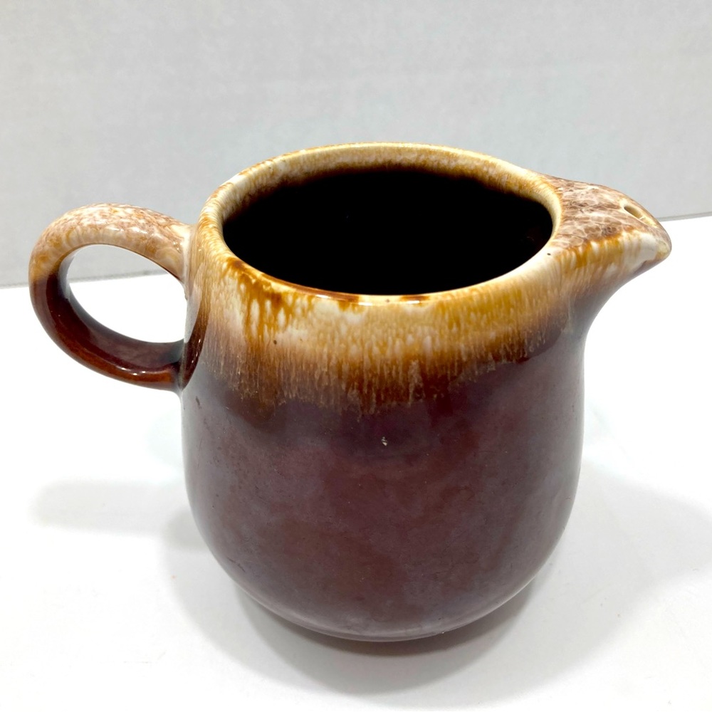 McCoy brown drip creamer pottery 7020 Vintage USA farmhouse retro